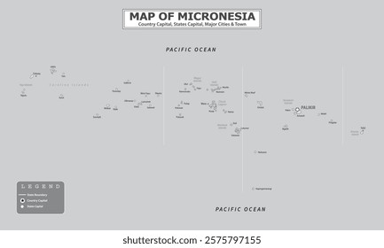 Australian Countries Geography Political map. Political map of country with capital, province or state capital, major cities and town.