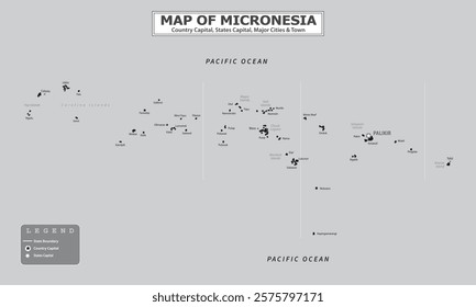 Australian Countries Geography Political map. Political map of country with capital, province or state capital, major cities and town.