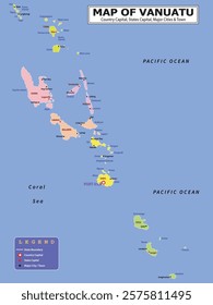 Australian Countries Geography Political map. Political map of country with capital, province or state capital, major cities and town.