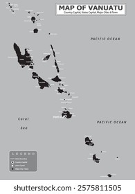 Australian Countries Geography Political map. Political map of country with capital, province or state capital, major cities and town.