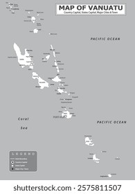 Australian Countries Geography Political map. Political map of country with capital, province or state capital, major cities and town.