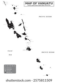 Australian Countries Geography Political map. Political map of country with capital, province or state capital, major cities and town.