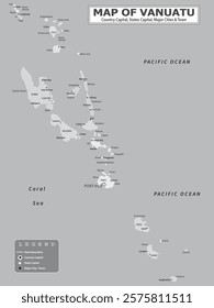 Australian Countries Geography Political map. Political map of country with capital, province or state capital, major cities and town.