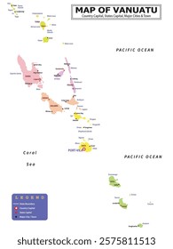 Australian Countries Geography Political map. Political map of country with capital, province or state capital, major cities and town.