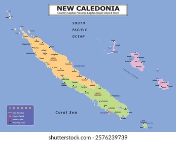 Australian Countries Geography Political map. Political map of country with capital, province or state capital, major cities and town.