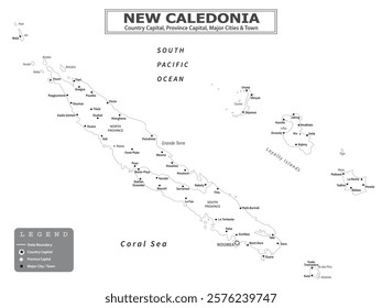 Australian Countries Geography Political map. Political map of country with capital, province or state capital, major cities and town.