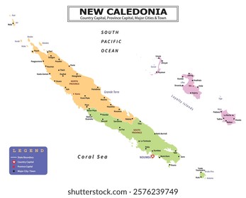 Australian Countries Geography Political map. Political map of country with capital, province or state capital, major cities and town.