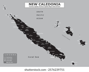 Australian Countries Geography Political map. Political map of country with capital, province or state capital, major cities and town.