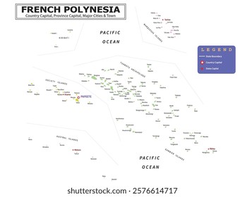 Australian Countries Geography Political map. Political map of country with capital, province or state capital, major cities and town.