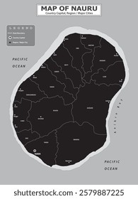 Australian Countries Geography Political map. Political map of country with capital, province or state capital, major cities and town.