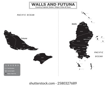 Australian Countries Geography Political map. Political map of country with capital, province or state capital, major cities and town.