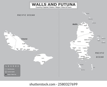 Australian Countries Geography Political map. Political map of country with capital, province or state capital, major cities and town.