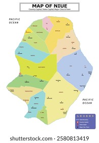 Australian Countries Geography Political map. Political map of country with capital, province or state capital, major cities and town.