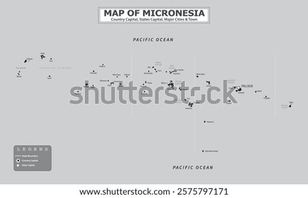 Australian Countries Geography Political map. Political map of country with capital, province or state capital, major cities and town.