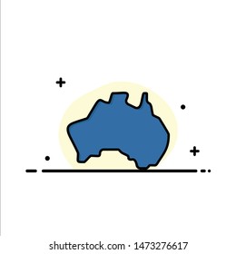 Australian, Country, Location, Map, Travel Business Logo Template. Flat Color