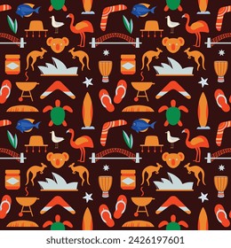 Australian country symbol seamless pattern