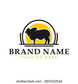 australian cow animal vintage logo design