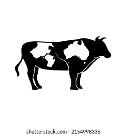 Australian Cow Silhouette Logo Icon Stock Vector (Royalty Free ...