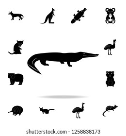 Australian crocodile icon. Detailed set of Australian animal silhouette icons. Premium graphic design. One of the collection icons for websites, web design, mobile app