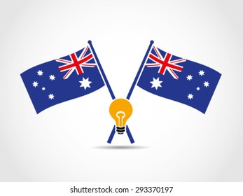 Australian Crossed Flags Emblem Idea