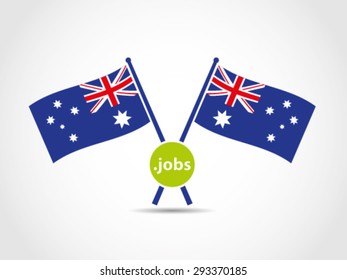 Australian Crossed Flags Emblem Job