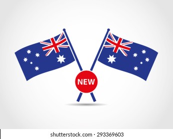 Australian Crossed Flags Emblem New
