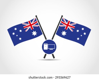 Australian Crossed Flags Emblem Personal Computer