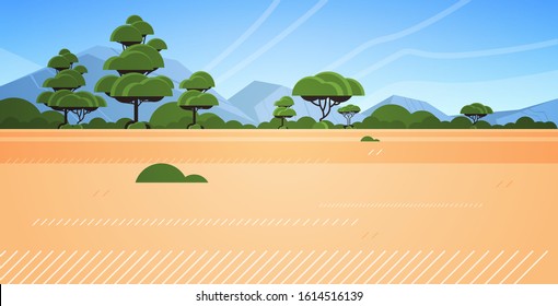 australian desert wild nature landscape background horizontal vector illustration