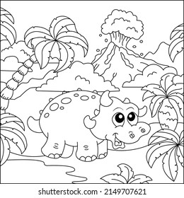 Australian dinosaur coloring page, line art.