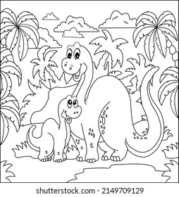
Australian dinosaur coloring page, line art.