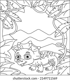 
Australian dinosaur coloring page, line art.