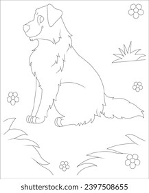 Australian dog  colouring page for kids 