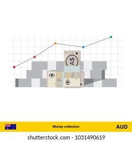 Australian dollar banknote. Growth of financial and economy concept. vector illustration.