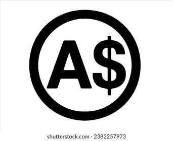 Australian dollar currency sign silhouette