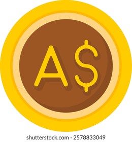 Australian Dollar Flat Style Icon Design