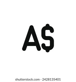 Australian dollar icon isolated on white background