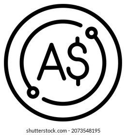 icono del dólar australiano para sitio web, aplicación, impresión, documento, diseño de afiches, etc.
