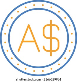 Icono vector del dólar australiano. Se puede usar para imprimir, móviles y aplicaciones web.