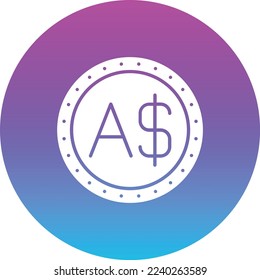 Australian Dollar vector icon. Can be used for printing, mobile and web applications.