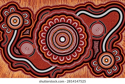 Australian dot art vector background 