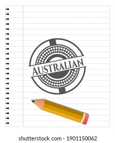 Australian drawn with pencil strokes. Vector Illustration. Detailed. 
