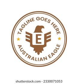 Australian E Vintage Retro Eagle symbol emblem template design. Design logos