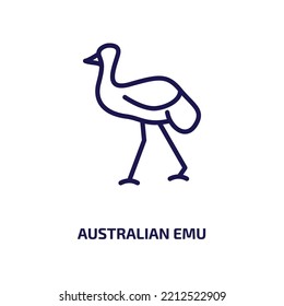 australian emu icon from culture collection. Thin linear australian emu, animal, australian outline icon isolated on white background. Line vector australian emu sign, symbol for web and mobile