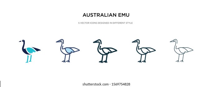 australian emu icon in different style vector illustration. two colored and black australian emu vector icons designed in filled, outline, line and stroke style can be used for web, mobile, ui