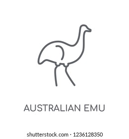 Australian emu linear icon. Modern outline Australian emu logo concept on white background from Culture collection. Suitable for use on web apps, mobile apps and print media.