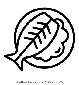 Australian fish icon outline vector. Food chicken. Dish dinner