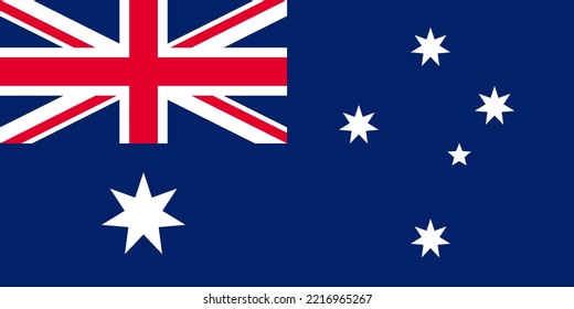 Australian flag. Aspect ratio 2 to 1