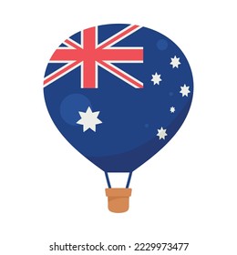 australian flag in balloon air hot icon