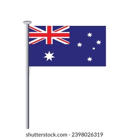 Australian flag flying on a flagpole.