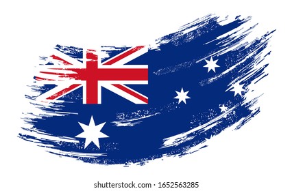 Australian flag grunge brush background. Vector illustration.